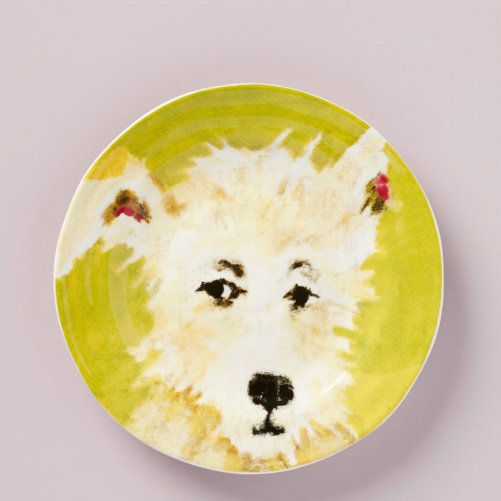 Anthropologie Carole Akins Furry Friends Dessert Plate - Picture 1 of 4